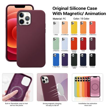 Original Silicone Case With Magsafe & Animation For iPhone 12 Series Phone Case