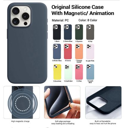 Original Silicone Case With Magsafe & Animation For iPhone 15 Series