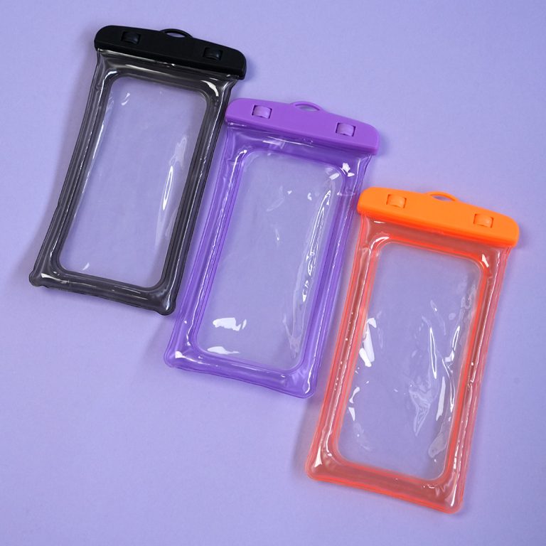 Showing three colors of waterproof cell phone bag