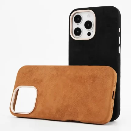 Alcantara Phone Case for iPhone 16 Series Compatible with Mag-Safe Wireless Charging Alcantara Full-Wrap Phone Case For iPhone 11~16 Series