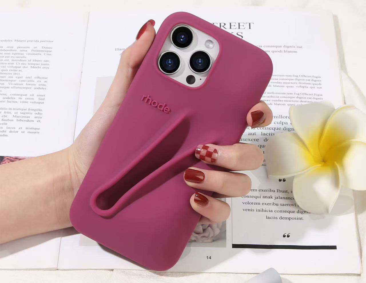 rhode lip gloss phone case with built-in slot