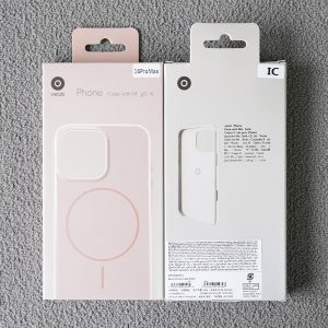The packaging of the Beats phone case is being displayed