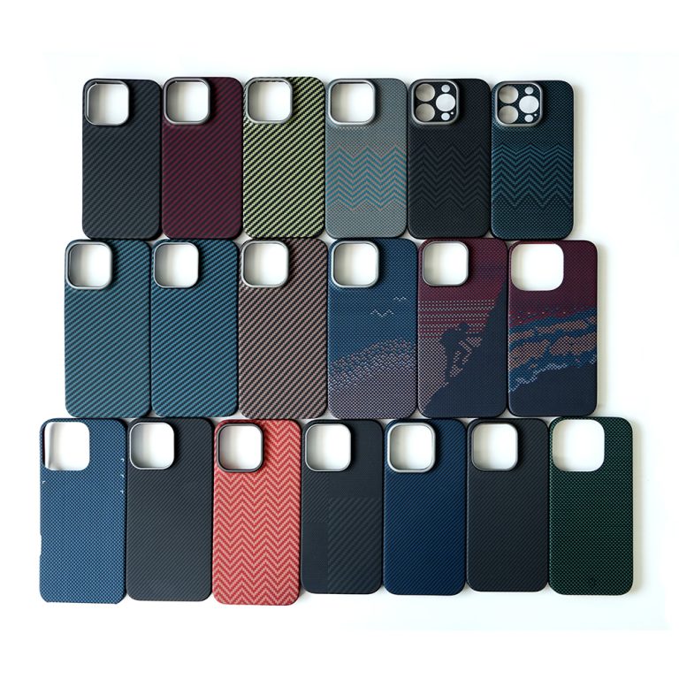 Kevlar phone cases in different colors and models