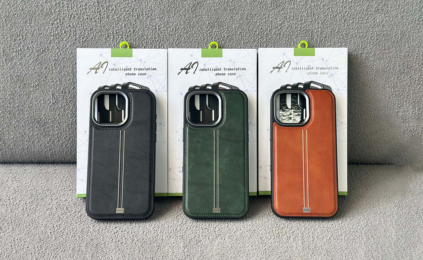 Smart translation phone case color options display
