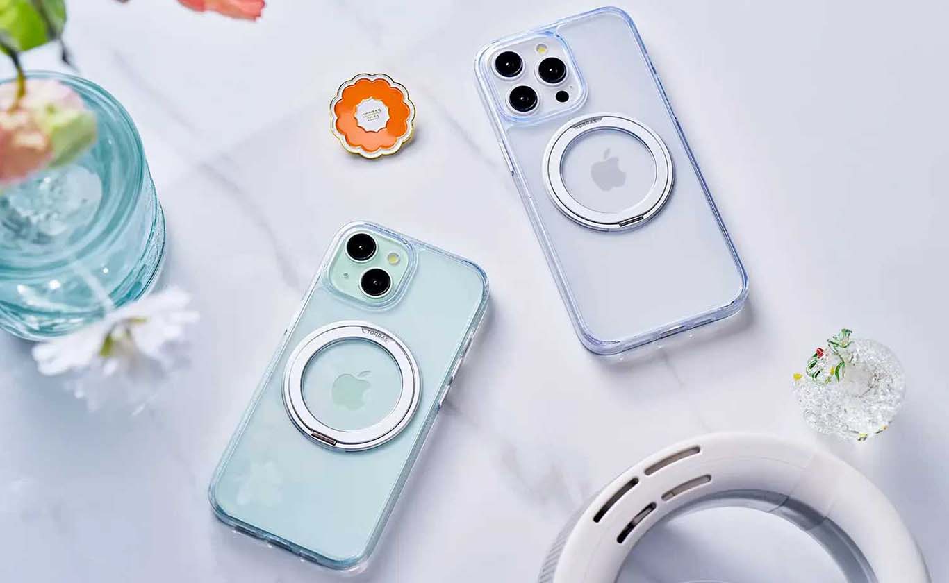 PC Material phone case is displayed on the desktop