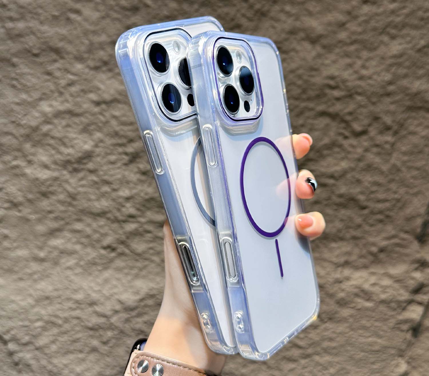 Holding a PC+TPU hybrid PC Material Phone Case