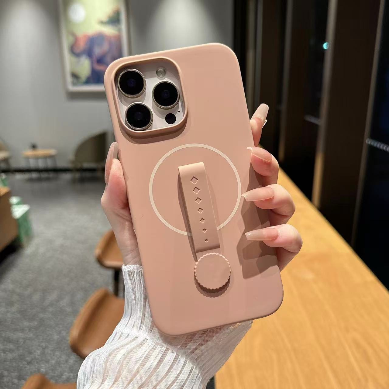 Customized phone case with grip stand for iPhone by phone case manufacturer